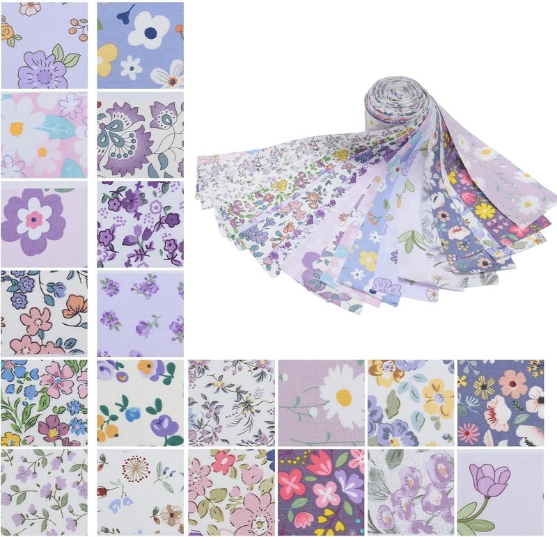 ADAIER 40-Pcs Light & Fresh Floral Fabric Strips - Precut Cotton for DIY Quilting & Home Decor - Image 1